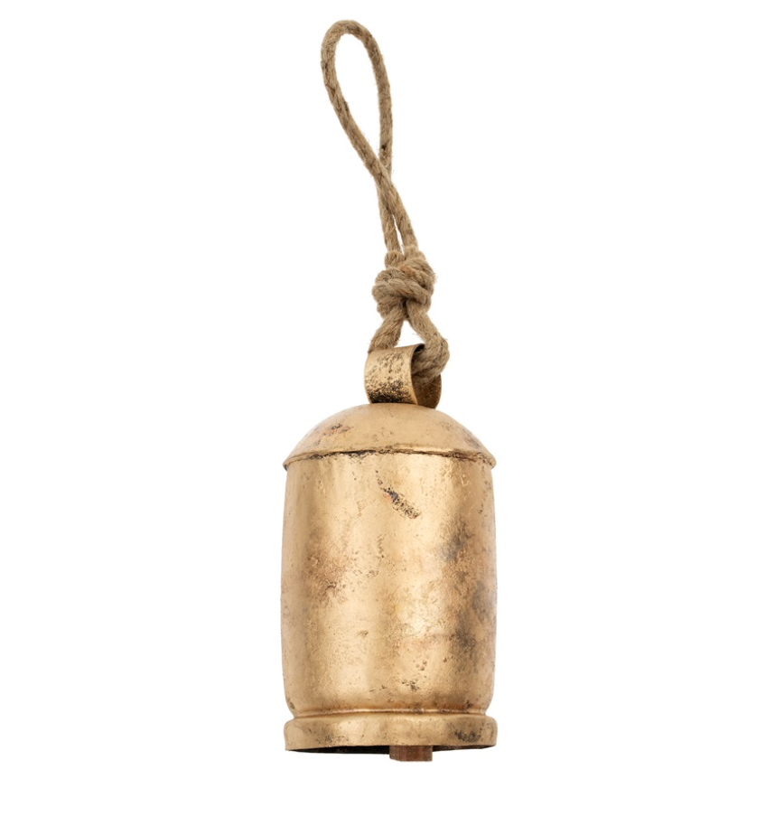 Rustic Temple Bell Handmade Large Recycle Iron & Copper 7"