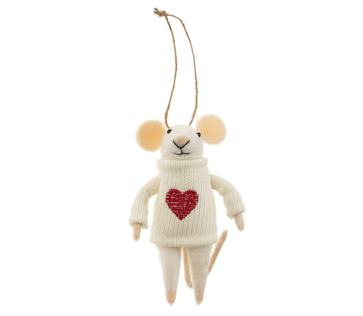Happy Heart Mouse Ornament