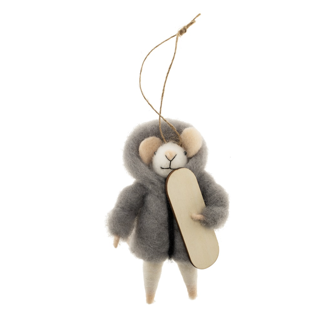Snowboarding Silas Mouse Ornament