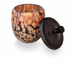 Illume Midnight Pumpkin Glass Acorn Candle with Lid