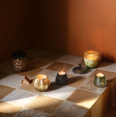 Illume Midnight Pumpkin Glass Acorn Candle with Lid