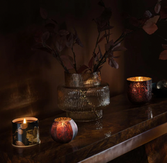 Illume Midnight Pumpkin Glass Acorn Candle with Lid