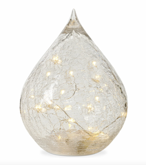 LED Tear Drop Crackle Glass 6"