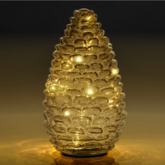 LED Pinecone Smoke Glass Decor Light