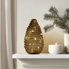 LED Pinecone Smoke Glass Decor Light