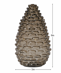 LED Pinecone Smoke Glass Decor Light
