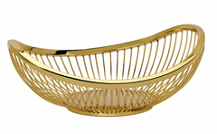 Slope Oval Gold Metal Bowl 11.5"L