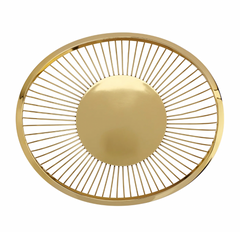 Slope Oval Gold Metal Bowl 11.5"L