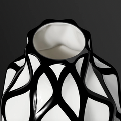 Abstract Black & White Vase 15.5"