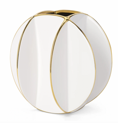 Talia Gold & White Vase 8"