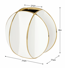Talia Gold & White Vase 8"