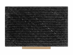 Pandan Black Herringbone Two Piece Bamboo Handle Rectangle Storage Box