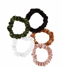 Ornament Gift Box Velvet Scrunchies Assorted Champagne Colours