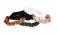Ornament Gift Box Velvet Scrunchies Assorted Champagne Colours