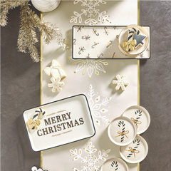 Candy Cane Printed Tray Black & Gold