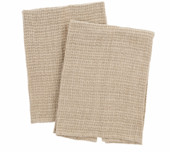 Linen Waffle Tea Towels Set of 2 Shade Natural