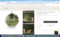 Illume Balsam & Cedar Green Mercury Candle