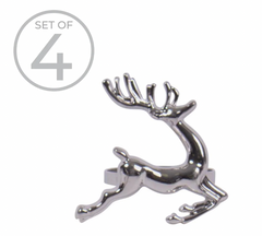 Running Reindeer Napking Ring Set of 4 Silver