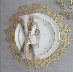 Nutcracker Napkin Ring Set of 4 Gold
