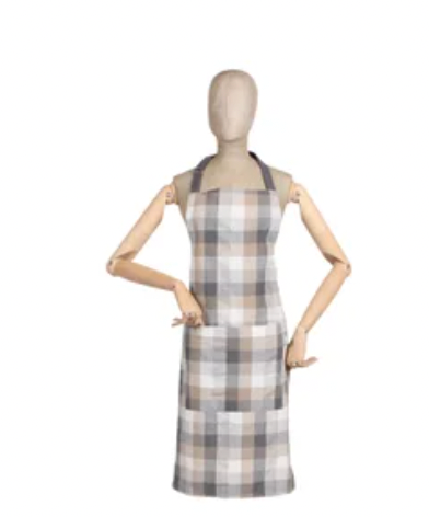Frosted Check Apron Natural