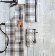 Frosted Check Apron Natural