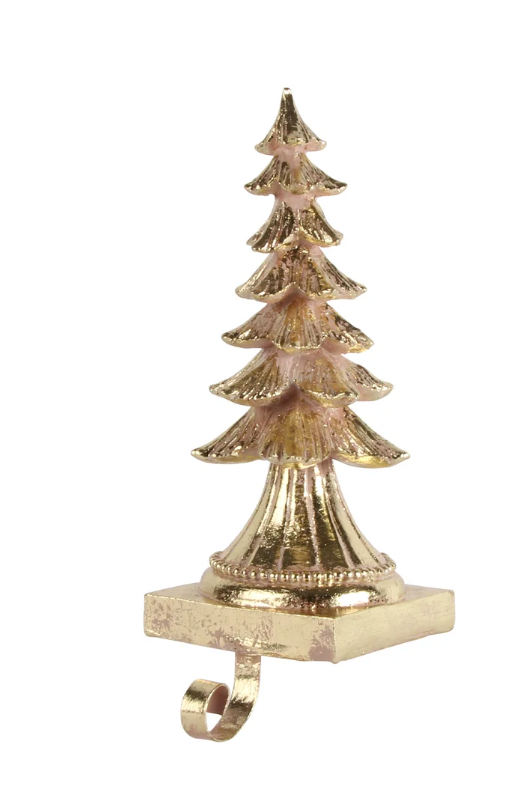 Tree Gold Foil Accent Stocking Hanger