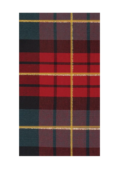 Traditional Check Printed Guest Napkins 20 Pack