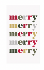 Bold Merry Printed Guest Napkins 16 Pack