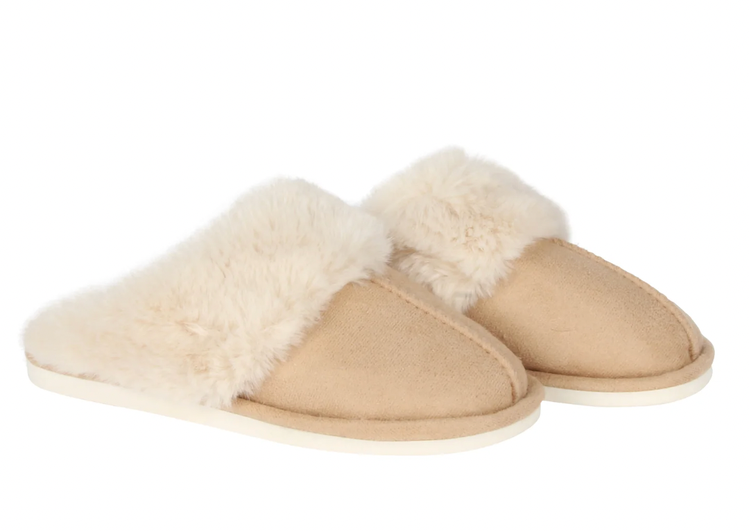 Cotton & Cashmere Aspen Sherpa Scuff Slippers