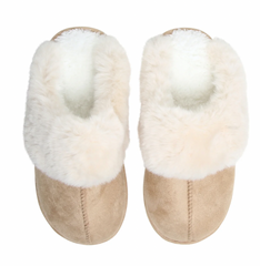 Cotton & Cashmere Aspen Sherpa Scuff Slippers