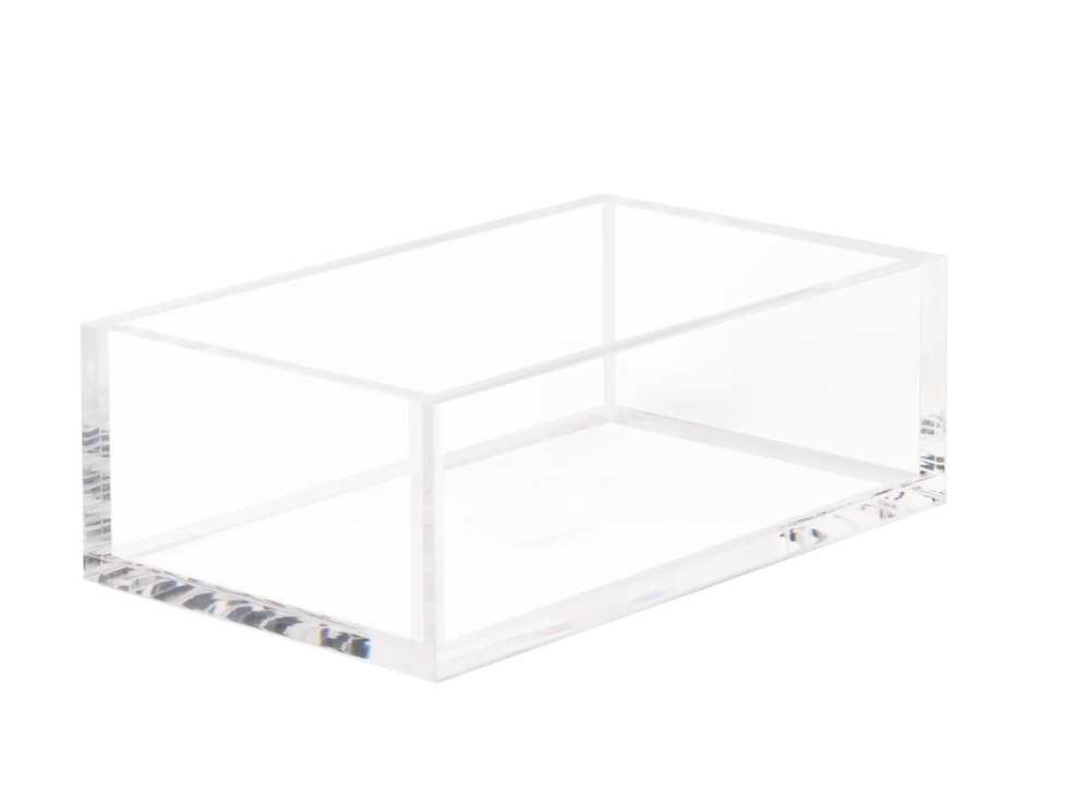 Lucite Infinity Storage Tray and Guest Napkin Holder