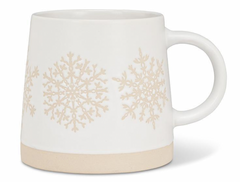 Artisan Wide Based Mug with Snowflakes