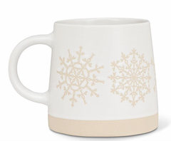 Artisan Wide Based Mug with Snowflakes