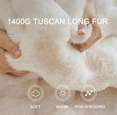 Bubble Faux Rabbit Queen Blanket 80"x90"