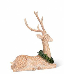 White Tail Resin Sitting Deer