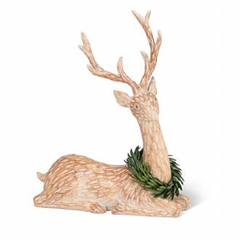 White Tail Resin Sitting Deer