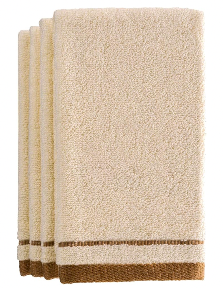 Cream Embroidered Fingertip 100% Cotton Towel