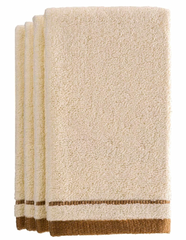 Cream Embroidered Fingertip 100% Cotton Towel