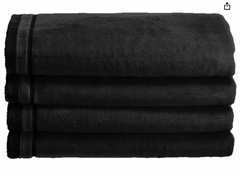 Black 100% Cotton Fingertip Towels
