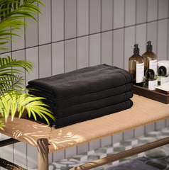 Black 100% Cotton Fingertip Towels