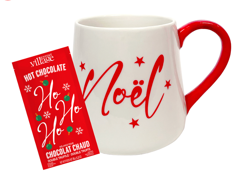 Gourmet Du Village Noel Hot Chocolate Mug Gift Set