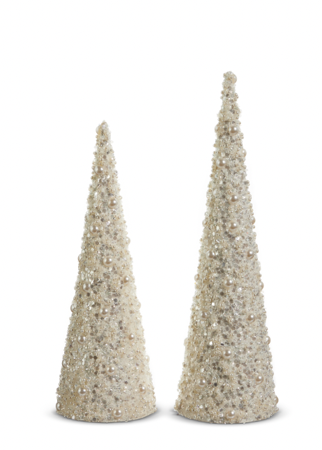 Pearl Embellished Cone Tree
