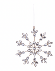 Clear Jewelled Snowflake Ornament 6.5"