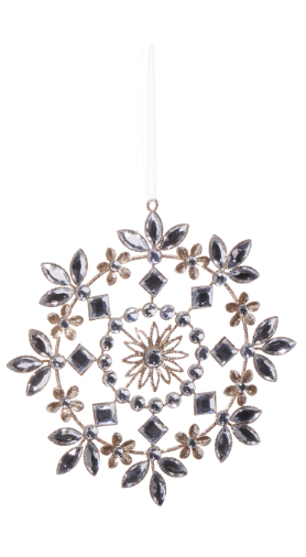 Clear Jewelled Snowflake Ornament 6.5"