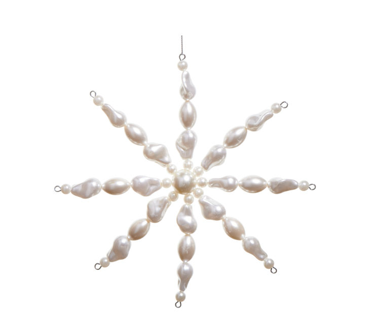 Freshwater Pearl Snowflake Ornament 7"