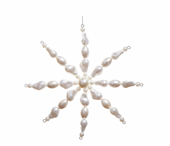 Freshwater Pearl Snowflake Ornament 7"