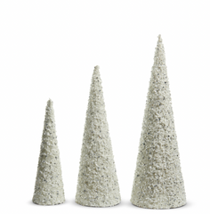White Sparkling Glitter Cone Tree