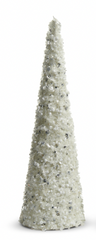 White Sparkling Glitter Cone Tree