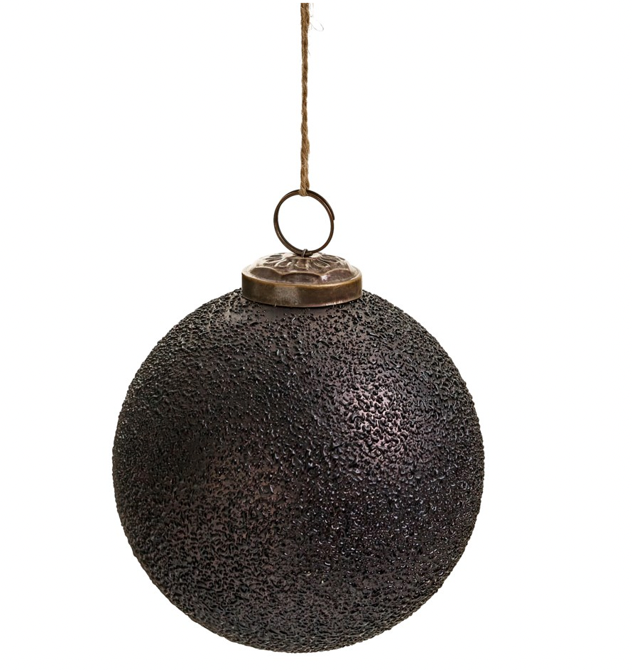 ORNAMENT TEXTURE RUSTIC GLASS BLACK 4"X4"