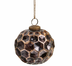 Textured Glass Ornament Antique Copper 4"x4"